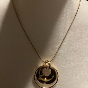 Gold toned Multi-Ring Pendant Necklace - Women Jewelry